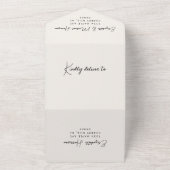 シックなフォトクリームウェディングレセプション オールインワン招待状 (外側)