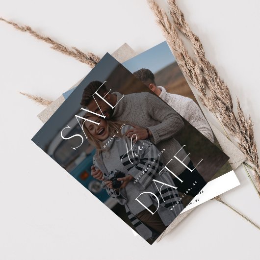 シックなフォトグラン日付を保存2 招待状