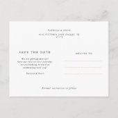 シックなフォトコラージュのミニマルな日付を保存 案内ポストカード (裏面)