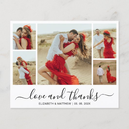 シックなフォトコラージュ予算結婚の感謝のチラシ チラシ (正面)