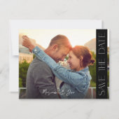 シックなフォトストリップ日付の保存 招待状 (正面)