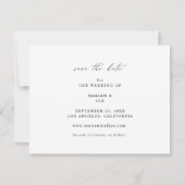 シックなフォトストリップ日付の保存 招待状 (裏面)