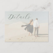 シックなフォトセージ緑の書道RSVP エンクロージャーカード (正面)