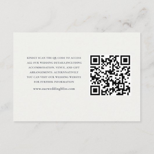 シックなフォトセージ緑の書道RSVP エンクロージャーカード (裏面)