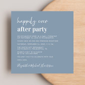 シックなフォトダスティブルーウェディングレセプション 招待状