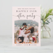 シックなフォトピンクの結婚式レセプション日付を保存 案内状 (スタンド正面)