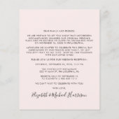 シックなフォトピンクウェディングレセプション招待状 (裏面)