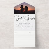 シックなフォトブライダルシャワー招待+レシピカード オールインワン招待状 (内側)