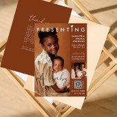 シックなフォトマガジンカバーベビー誕生 案内状