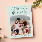 シックなフォトミントウェディングレセプション日付を保存 案内ポストカード