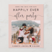 シックなフォト赤面ウェディングレセプション日付を保存 (正面)