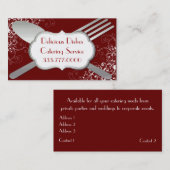 シックなフォーク及びスプーンのフードサービスの名刺 名刺 (正面/裏面)