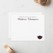 シックなフォーマルブルゴーニュの台本卒業キャップ ノートカード (正面/裏面インサイチュ)