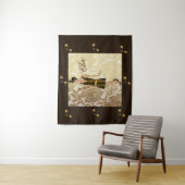 シックなフラッパーレディ金ゴールドフローラレース&ブラウン タペストリー (インサイチュ)