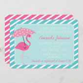 シックなフラミンゴのベビーシャワーの招待状 招待状 (正面/裏面)