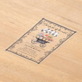 シックなフラワーカートブライダルシャワー招待 アクリル招待状 (レイダウン)