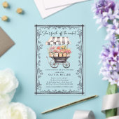 シックなフラワーカートブライダルシャワー招待 アクリル招待状 (インサイチュ (ウェディング))