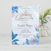 シックなフラワーズグリッターバラクラウンキンセアニラ 招待状 (スタンド正面)