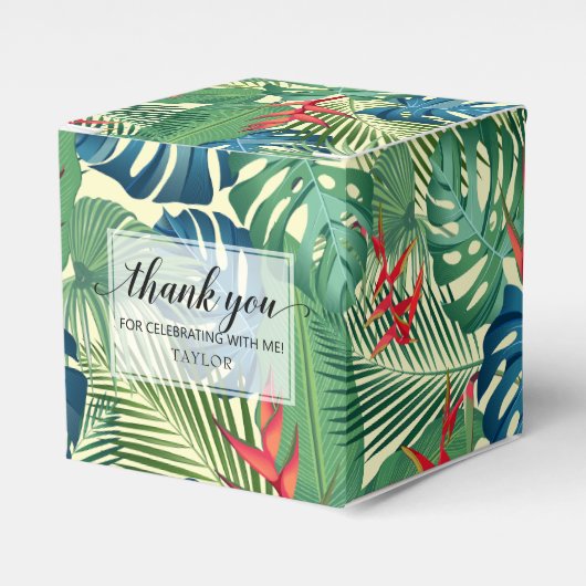 シックなフラワーズパームズモンステラありがとう フェイバーボックス (正面サイド)