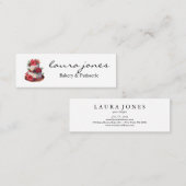 シックなフルーツフローラケーキパティッセリーカップケーキベーカリー スキニー名刺 (正面/裏面)