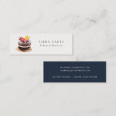 シックなフルーツフローラケーキパティッセリーカップケーキベーカリー スキニー名刺 (正面/裏面)