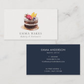 シックなフルーツフローラケーキパティッセリーカップケーキベーカリー 名刺 (正面/裏面)