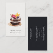 シックなフルーツフローラケーキパティッセリーカップケーキベーカリー 名刺 (正面/裏面)