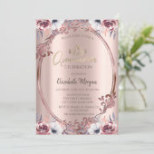 シックなフレームボホフラワーズキンセアニラ 招待状 (スタンド正面)