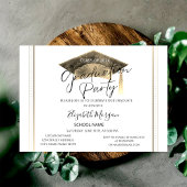 シックなフレーム卒業キャップ卒業 招待状