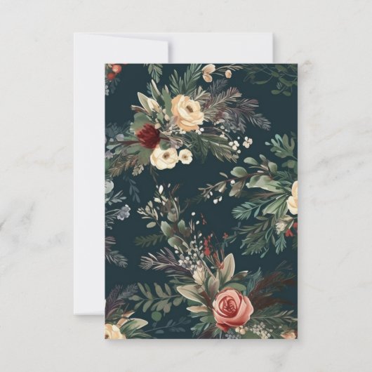 シックなフローラお客様の感謝ありがとう サンキューカード (裏面)