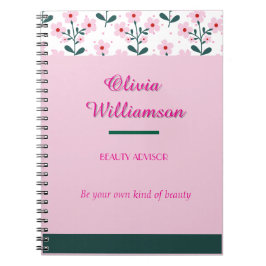 シックなフローラとカラーブロック ノートブック
