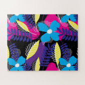 シックなフローラとドットパター葉ン付 ジグソーパズル (横)