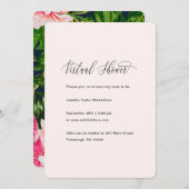 シックなフローラと緑のバーチャルベビーシャワー 招待状 (正面/裏面)