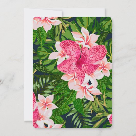 シックなフローラと緑のバーチャルベビーシャワー 招待状 (裏面)