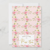 シックなフローラウェーブティーカップ1stバースデーティーパーティー 招待状 (裏面)