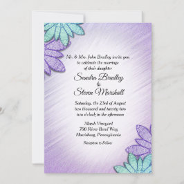 シックなフローラカラーコ結婚ンボ 招待状