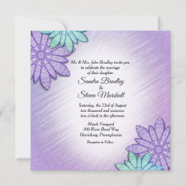 シックなフローラカラーコ結婚ンボ 招待状