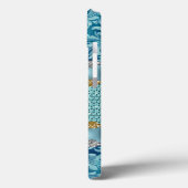 シックなフローラキラキラ金ゴールドターコイズティール(緑がかった色)モノグラム Case-Mate iPhoneケース (裏面 / 左)