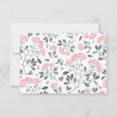 シックなフローラグレーピンクの水の色の結婚式RSVP 出欠カード (裏面)