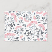 シックなフローラグレーピンクの結婚水色の詳細 エンクロージャーカード (裏面)