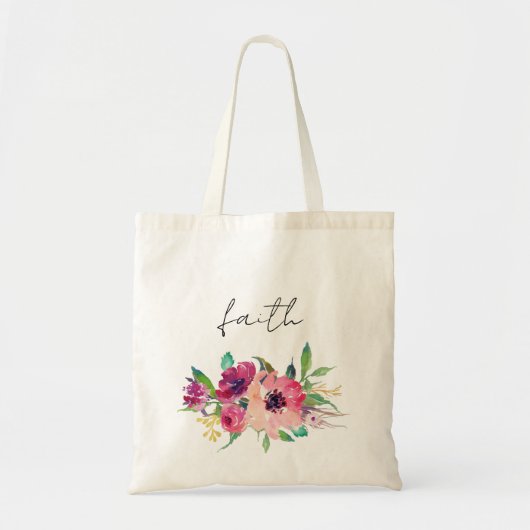 シックなフローラパーソナライズされたブライドメイド–4 トートバッグ (正面)