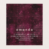 シックなフローラピンクバーガンディーパープルグリッターモノグラム 名刺 (内部フラット)