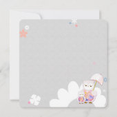 シックなフローラフールズツインズフォト誕生 案内状 (裏面)