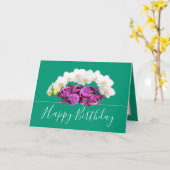 シックなフローラブーケランズ&牡丹花誕生日 カード (黄色い花)