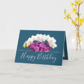 シックなフローラブーケランズ&牡丹花誕生日 カード (黄色い花)