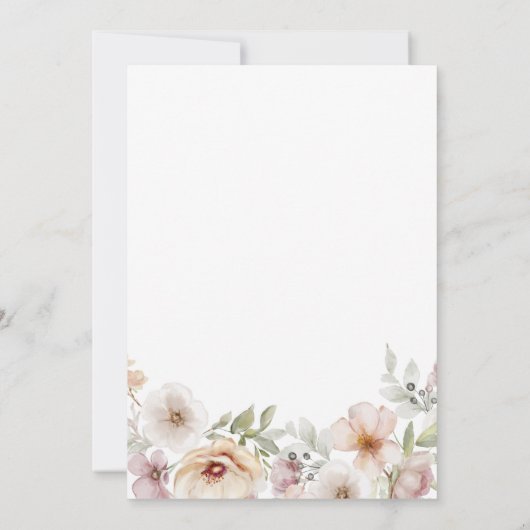 シックなフローラベビーイン開花水カラーベビーブランチ 招待状 (裏面)