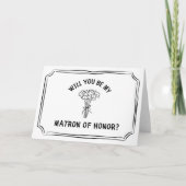 シックなフローラボウブーケマトロンの名誉の提案 カード (正面)