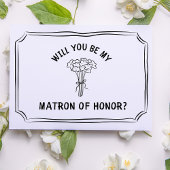 シックなフローラボウブーケマトロンの名誉の提案 カード