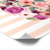 シックなフローラボタニカルウォーターカラーゴールデンパイナップル ポスター (角)