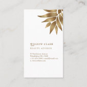 シックなフローラボタニカルウォーターカラーゴールデンパイナップル 名刺 (裏面)